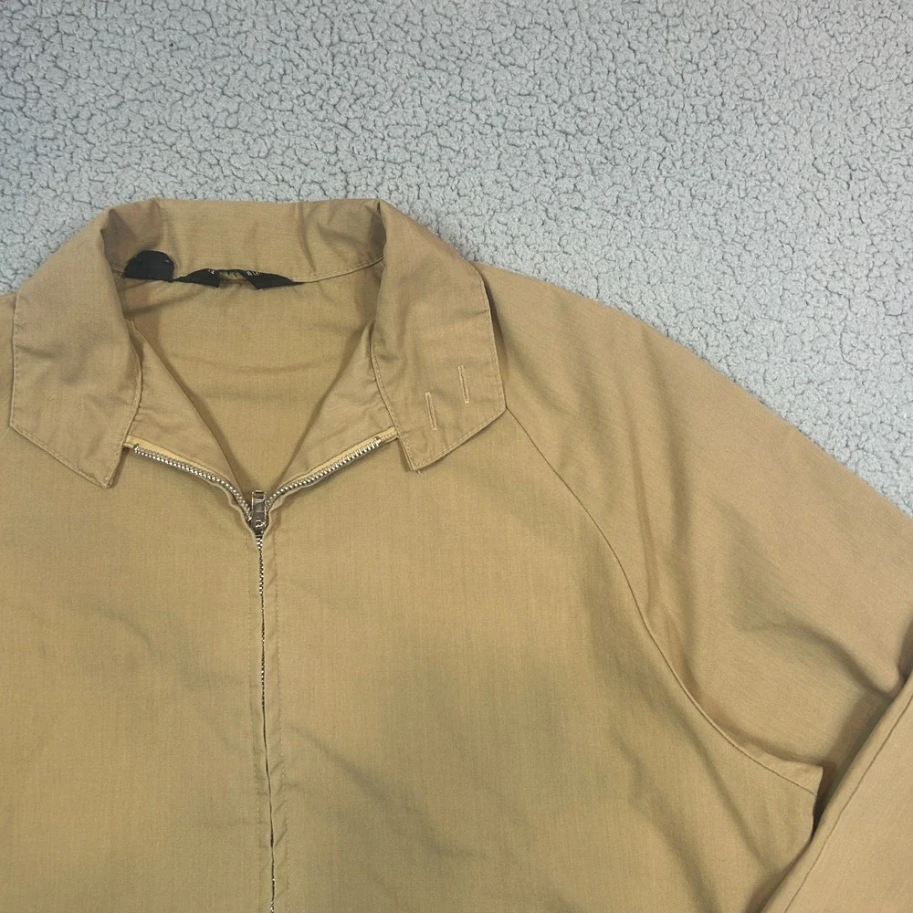 Vintage 70s JC Penney Bi Swing Jacket Penn Prest Beige  Full Zip‎ Mens Medium